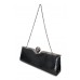 Evening Bags Wholesale - Black Patent Leather w/ Metal Frame Evening Bag - BG-43140DBK